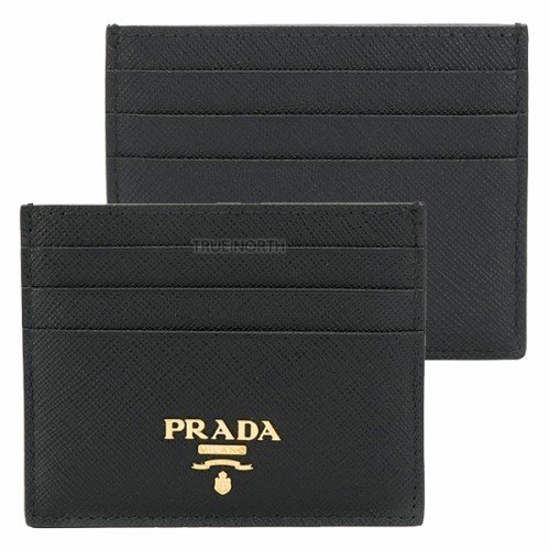 [프라다] 21FW 여성 1MC025 QWA F0002 금장 로고 사피아노 메탈 카드 지갑 블랙