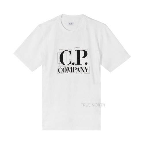 [CP컴퍼니] 남성 14CMTS189A 005100W 103 그래픽 로고 반팔 티셔츠 화이트