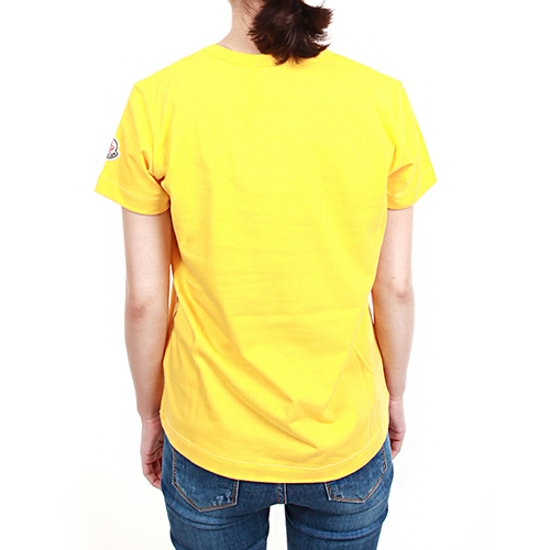 [몽클레어] B2 096 8061150 83105 106 / 스마일 프린팅 티셔츠 / 옐로우 / 남녀공용 티셔츠