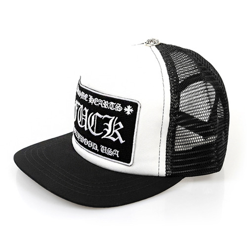 [크롬하츠] 17SS FUCK 로고 패치트러커 메쉬캡 / 블랙화이트 / 남녀공용 모자