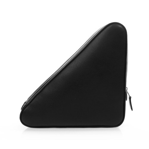 [발렌시아가] 18SS 로고 프린트 삼각 레더 미듐 클러치 파우치 백 / 블랙 / 여성 가방