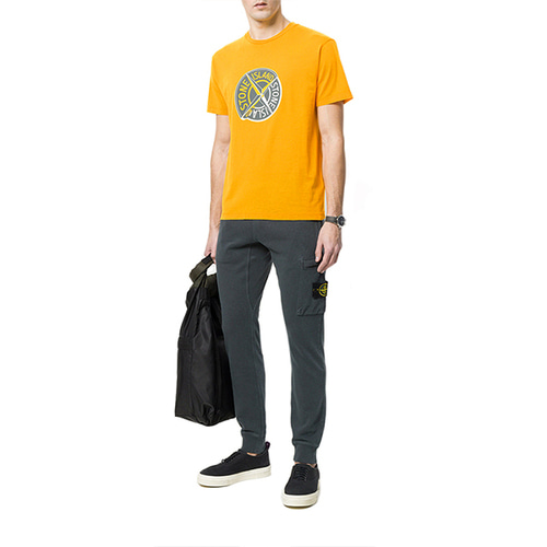 [스톤아일랜드] 68152NS89 V0030 / 18SS 로고 프린트 반팔 티셔츠 / 옐로우 / 남성