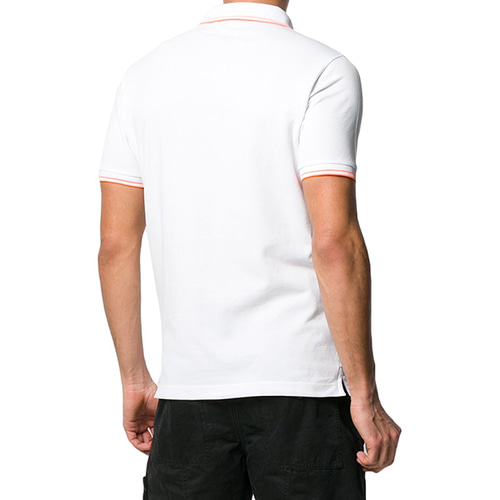 [스톤아일랜드] 101522S18 V2001 / 로고 패치 소매 라이닝 PK 폴로 반팔 티셔츠 / 화이트 / 남성