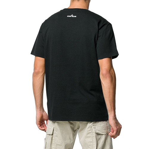 [스톤아일랜드]  70152NS87 V0029 / 19SS 그래픽 엠보 로고 반팔 티셔츠 / 블랙 / 남성