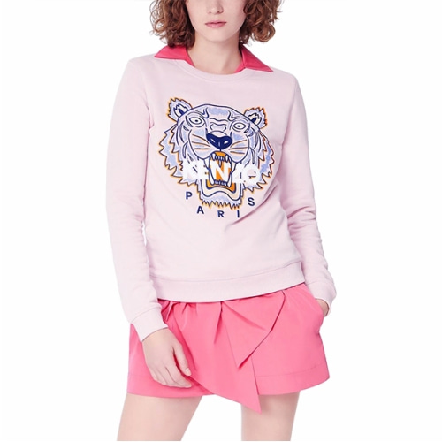 [겐조] 20SS 빅 타이거 FA5 2SW705 4XA 34 여성 자수 맨투맨 티셔츠 핑크