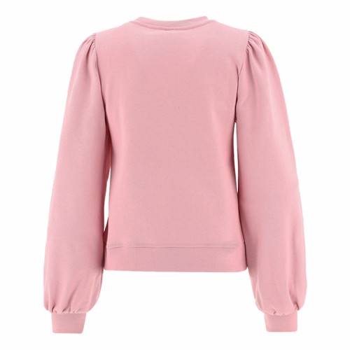 [가니] 22FW 여성 T2965 465 로고 이솔리 퍼프 숄더 맨투맨 티셔츠 핑크