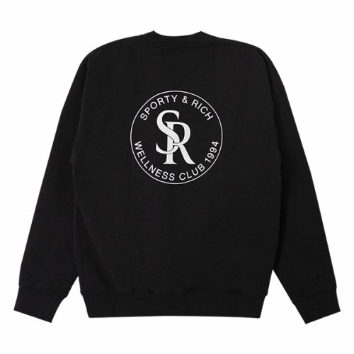 [스포티앤리치] 23SS 공용 CR651FB 로고 크루넥 맨투맨 티셔츠 블랙