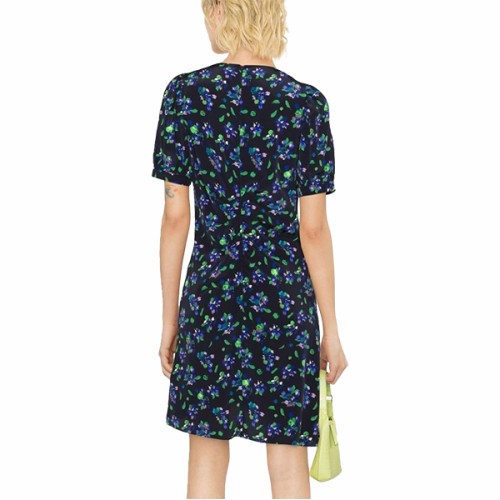 [쟈딕앤볼테르] 23SS 여성 WWDR01218 플라워 패턴 실크 드레스 블랙