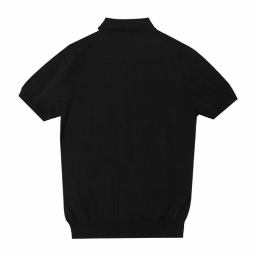 [키톤] 남성 UK33ZE23 K5 하프 집업 폴로 반팔 티셔츠 블랙