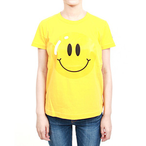 [몽클레어] B2 096 8061150 83105 106 / 스마일 프린팅 티셔츠 / 옐로우 / 남녀공용 티셔츠