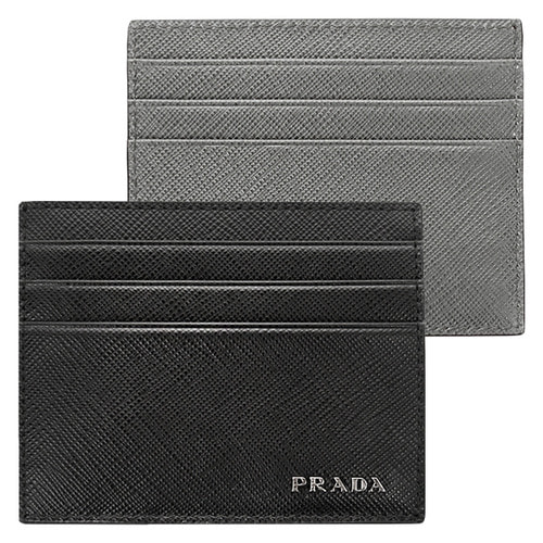 프라다 2MC223 2E26 F0R8F 00 사피아노 사이드오픈 투톤 카드 지갑 홀더 블랙 남성