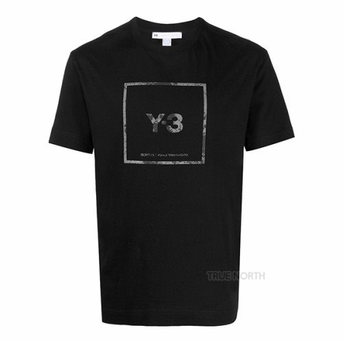 [Y-3] 21SS 남성 GV6060 스퀘어 로고 반팔 티셔츠 블랙
