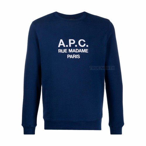 [아페쎄] 21FW 남성 COEBH H27500 IAJ 루퍼스 APC 로고 맨투맨 티셔츠 네이비