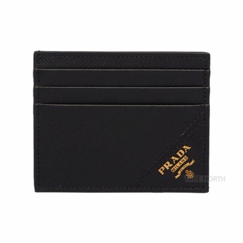 [프라다] 21FW 남성 2MC223 QME F0632 메탈 로고 사피아노 카드 지갑 블랙