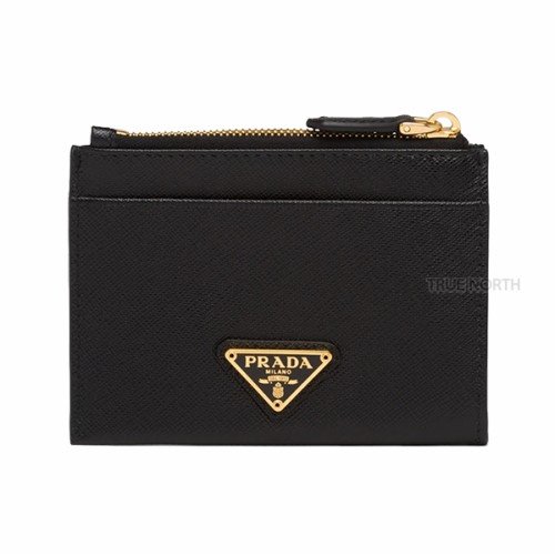 [프라다] 22SS 여성 1MC026 QHH F0002 사피아노 트라이앵글 로고 카드 지갑 블랙