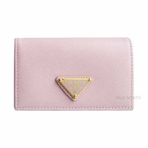 [프라다] 22SS 여성 1MC122 QHH F0E18 삼각 로고 사피아노 카드 지갑 핑크