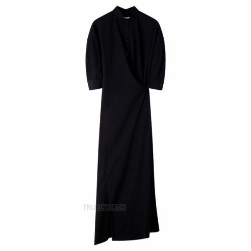 [르메르] 22SS 여성 DR450 LF445 999 트위스트 셔츠 원피스 드레스 블랙