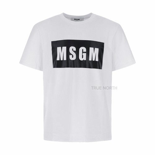 [MSGM] 22FW 남성 2000MM520 200002 01 박스 로고 반팔 티셔츠 화이트