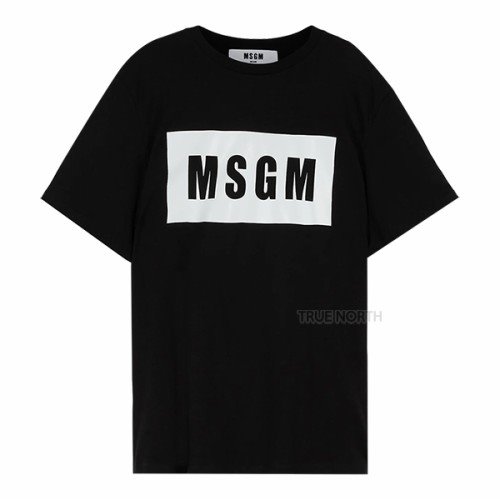 [MSGM] 22FW 남성 2000MM520 200002 99 박스 로고 반팔 티셔츠 블랙