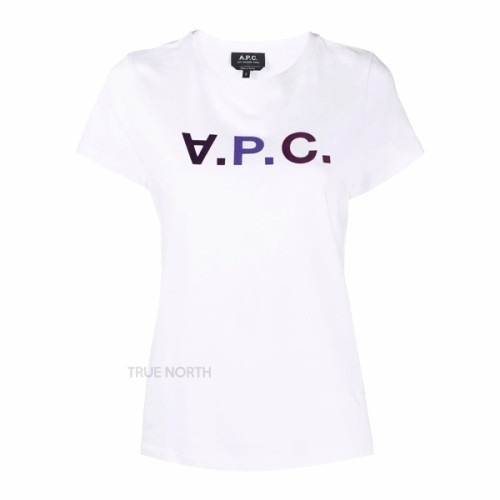 [아페쎄] 22SS 여성 COBQX F26105 HAA VPC 벨벳 로고 반팔 티셔츠 화이트