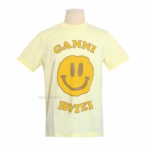 [가니] 22FW 여성 T3224 302 스마일 로고 반팔 티셔츠 옐로우