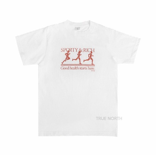 [스포티앤리치] 22FW 공용 TS492WH 로고 프린트 반팔 티셔츠 화이트
