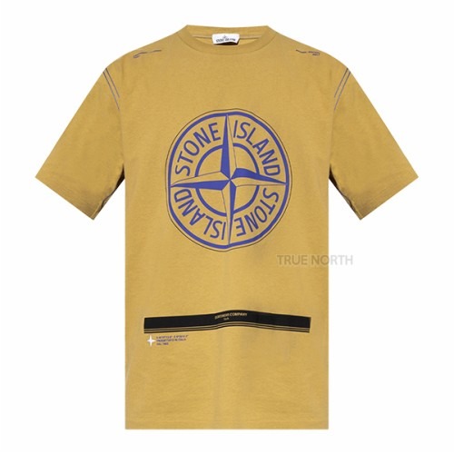 [스톤아일랜드] 남성 751520892 V0098 로고 프린트 반팔 티셔츠 옐로우