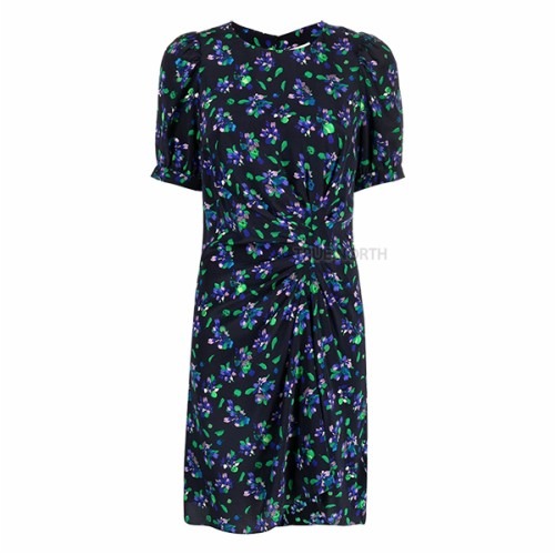 [쟈딕앤볼테르] 여성 WWDR01218 플라워 패턴 실크 드레스 블랙