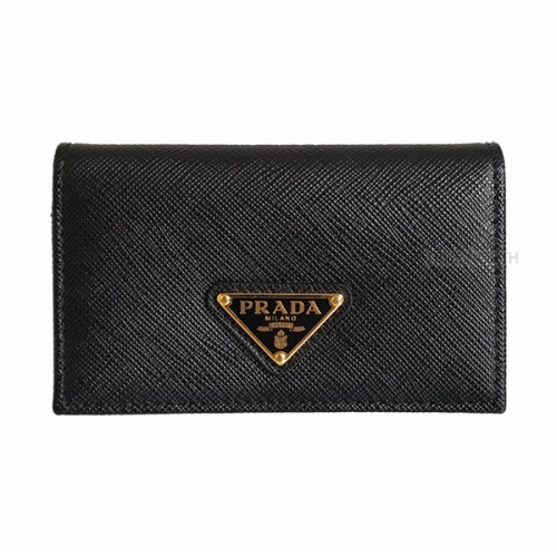 [프라다] 23SS 여성 1MC122 QHH F0002 삼각 로고 사피아노 카드 지갑 블랙