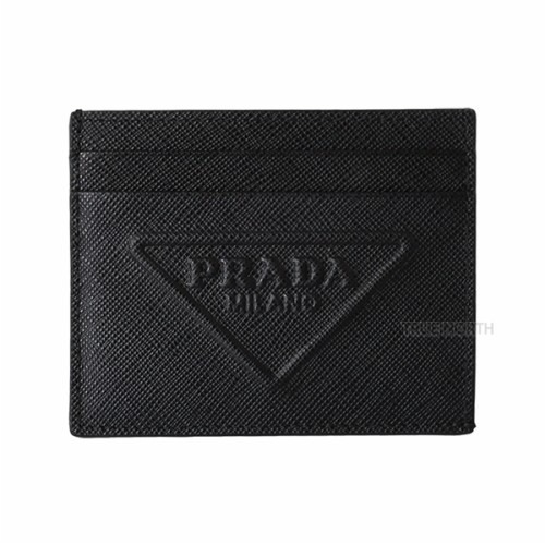 [프라다] 공용 2MC223 2D1Q F0002 사피아노 로고 카드 지갑 블랙