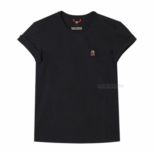 [파라점퍼스] 23SS 여성 PWTEEPI33 710 사파리아나 로고 패치 반팔 티셔츠 블랙