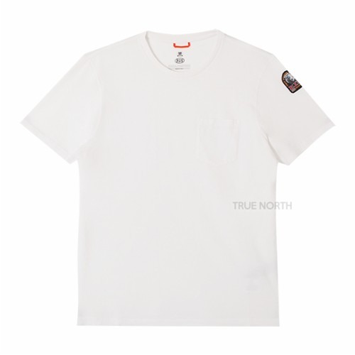 [파라점퍼스] 23SS 남성 PMTEEBT01 505 로고 패치 반팔 티셔츠 화이트