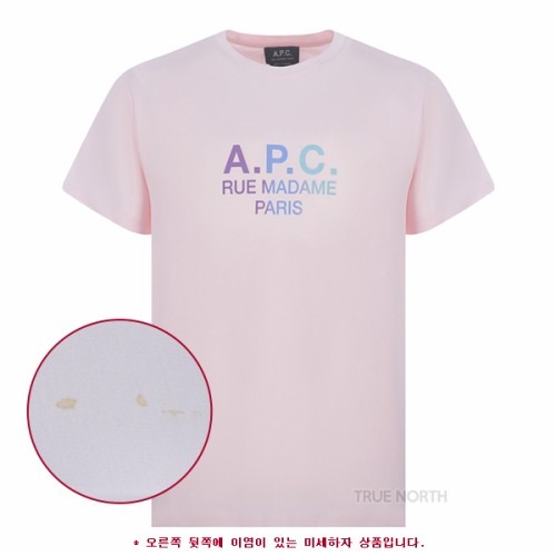 [아페쎄] [미세하자] 남성 COEAV H26082 FAA APC 로고 반팔 티셔츠 핑크