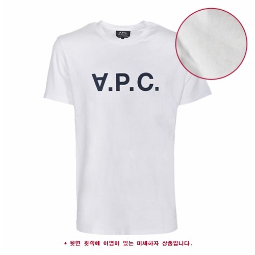 [아페쎄] [미세하자] 남성 COBQX H26586 IAK VPC 로고 반팔 티셔츠 화이트